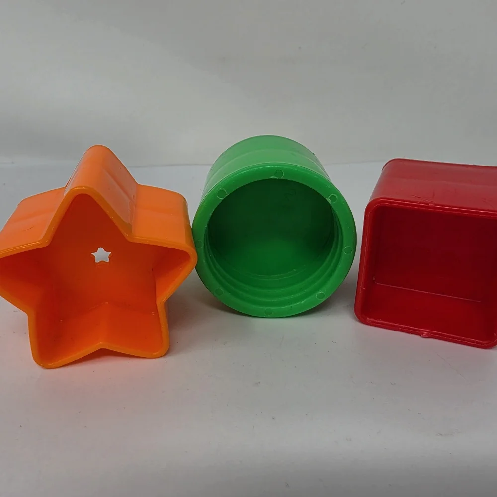 Plastic Blocks 1 2 3 Shapes Lot of 6